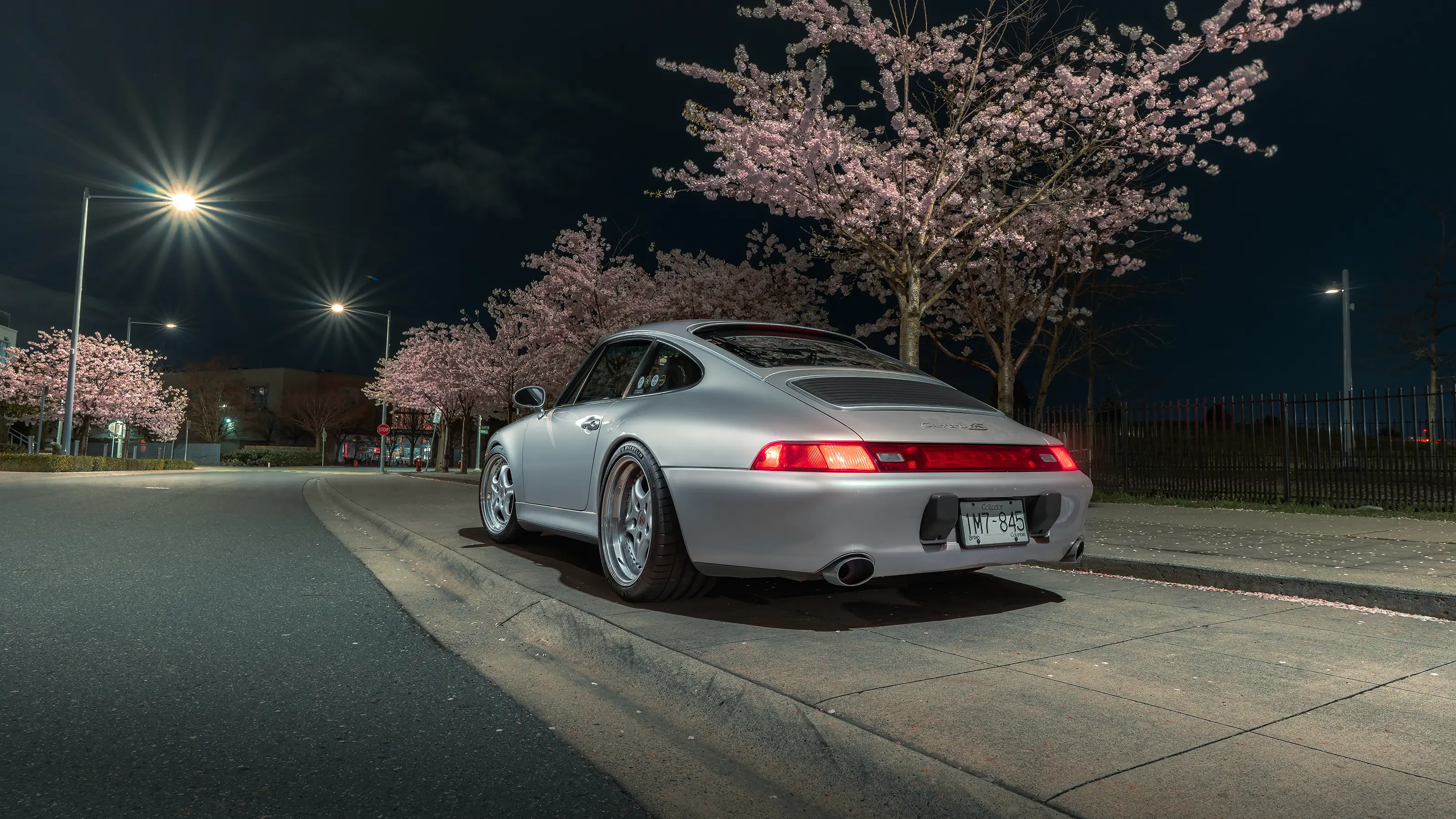 Black 1995 Porsche 993 front view in Vancouver
